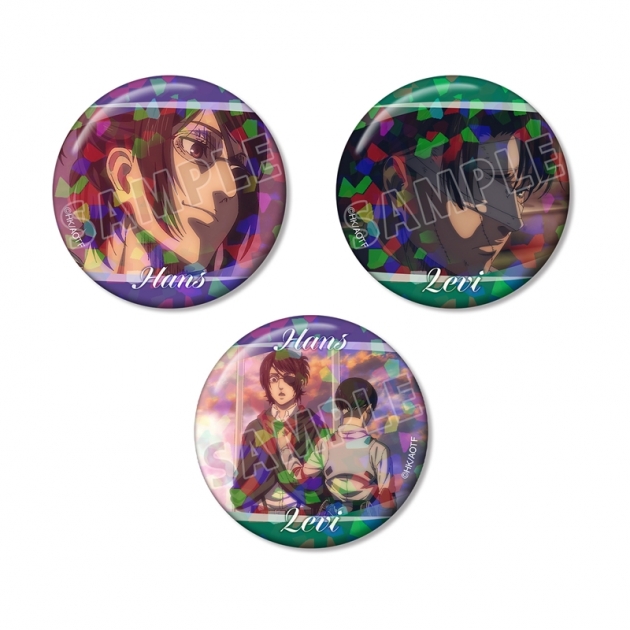【グッズ-バッチ】TVアニメ『進撃の巨人』 ハンジ&リヴァイ 場面写ホログラム缶バッジ3個セット
