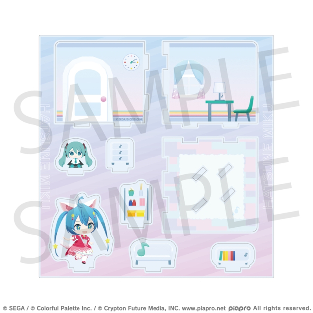 【グッズ-スタンドポップ】プロジェクトセカイ カラフルステージ! feat. 初音ミク マイセカイ アクリルルームジオラマ はじまりのメロディルームシリーズ ワンダーランドのセカイの初音ミク
