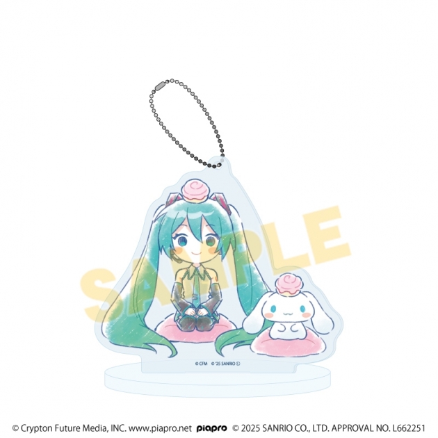 【グッズ-キーホルダー】初音ミク×シナモロール アクリルスタンドキーホルダー22/(グラフアートイラスト)
