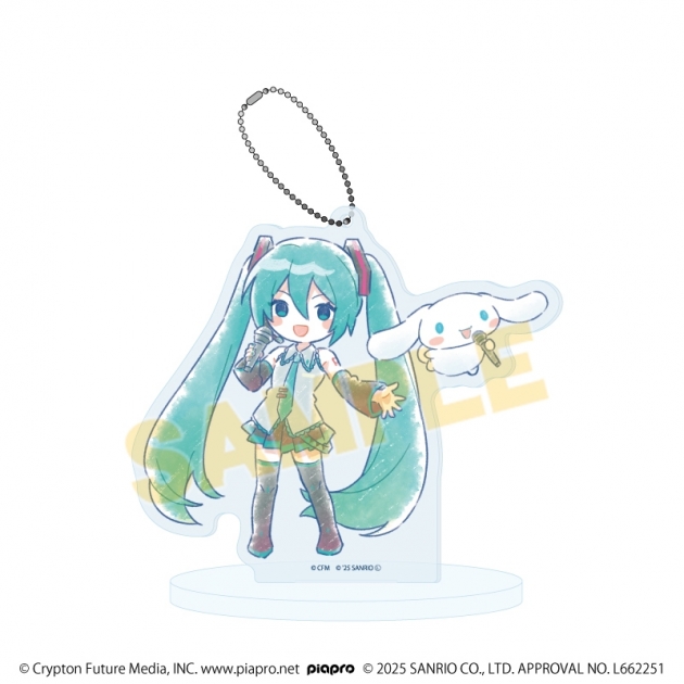 【グッズ-キーホルダー】初音ミク×シナモロール アクリルスタンドキーホルダー25/(グラフアートイラスト)
