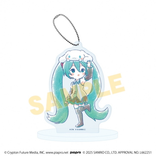 【グッズ-キーホルダー】初音ミク×シナモロール アクリルスタンドキーホルダー28/(グラフアートイラスト)
