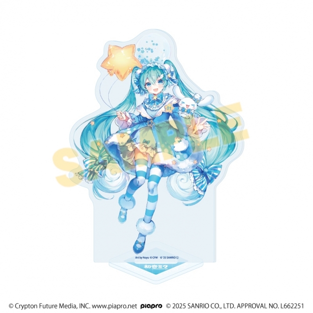 【グッズ-スタンドポップ】初音ミク×シナモロール ホログラムアクリルスタンド02/(コラボイラスト)
