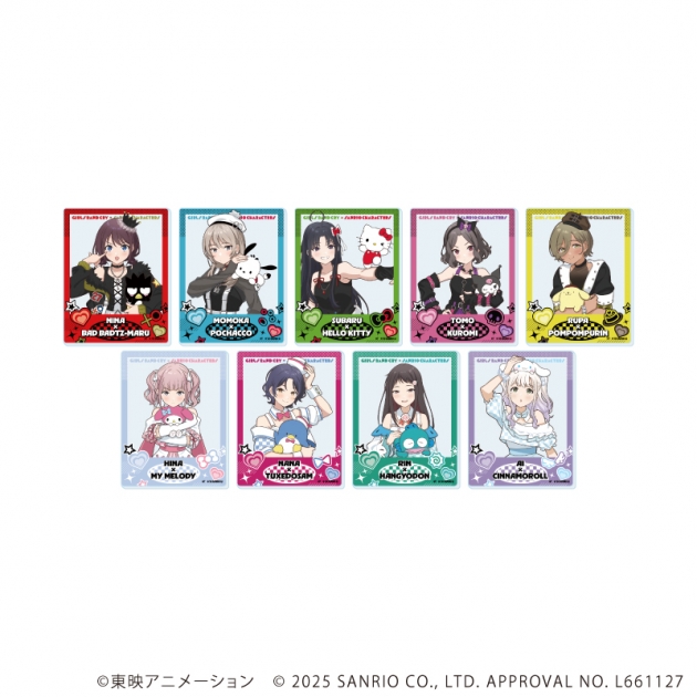 【グッズ-カード】ガールズバンドクライ×サンリオキャラクターズ アクリルカード01/ブラインド(全9種) 等身デザイン(コラボイラスト)
