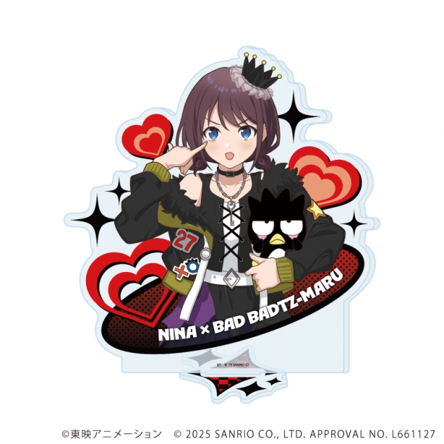 【グッズ-スタンドポップ】ガールズバンドクライ×サンリオキャラクターズ アクリルスタンド01/井芹 仁菜×バッドばつ丸(コラボイラスト)
