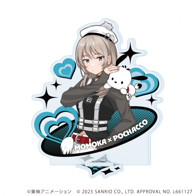 【グッズ-スタンドポップ】ガールズバンドクライ×サンリオキャラクターズ アクリルスタンド02/河原木 桃香×ポチャッコ(コラボイラスト)
