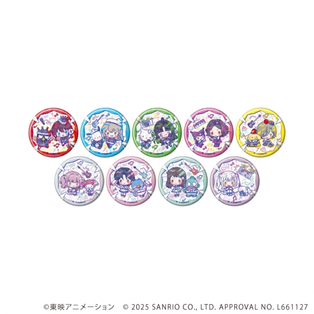 【グッズ-バッチ】ガールズバンドクライ×サンリオキャラクターズ ホログラム缶バッジ(57mm)02/ブラインド(全9種) ミニキャラデザイン(コラボイラスト)
