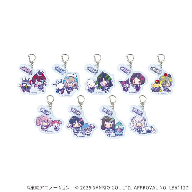 【グッズ-キーホルダー】ガールズバンドクライ×サンリオキャラクターズ パーツ付きアクリルキーホルダー02/ブラインド(全9種) ミニキャラデザイン(コラボイラスト)
