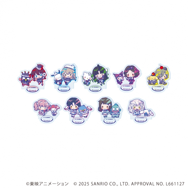 【グッズ-スタンドポップ】ガールズバンドクライ×サンリオキャラクターズ アクリルぷちスタンド01/ブラインド(全9種) ミニキャラデザイン(コラボイラスト)
