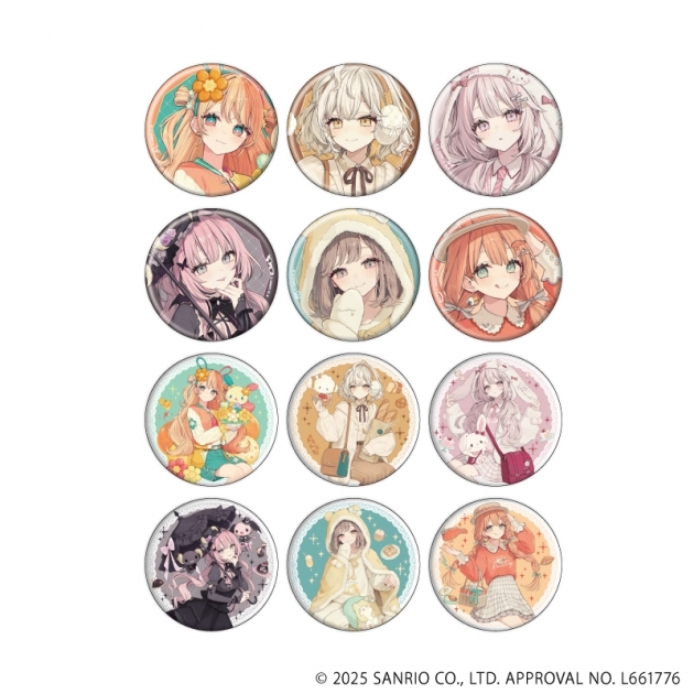 【グッズ-バッチ】赤倉 × サンリオキャラクターズ 缶バッジ03/ブラインド(全12種)(コラボイラスト)
