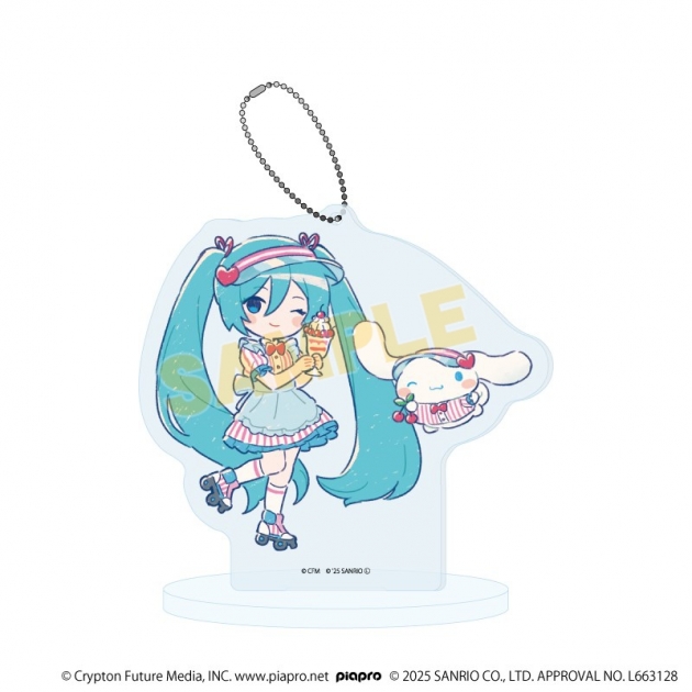 【グッズ-キーホルダー】初音ミク×シナモロール アクリルスタンドキーホルダー30/(グラフアートイラスト)
