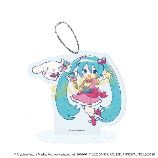 【グッズ-キーホルダー】初音ミク×シナモロール アクリルスタンドキーホルダー31/(グラフアートイラスト)
