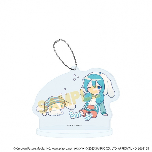 【グッズ-キーホルダー】初音ミク×シナモロール アクリルスタンドキーホルダー34/(グラフアートイラスト)
