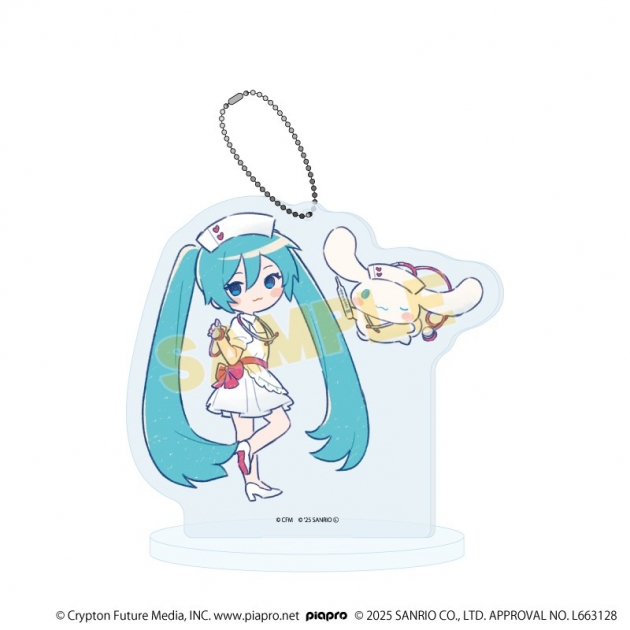 【グッズ-キーホルダー】初音ミク×シナモロール アクリルスタンドキーホルダー35/(グラフアートイラスト)

