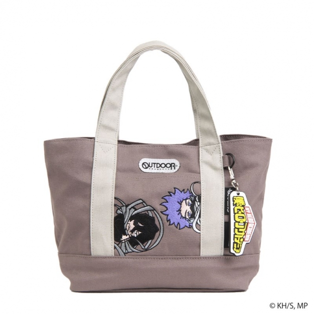 【グッズ-バッグ】僕のヒーローアカデミア ×OUTDOOR PRODUCTSキーホルダー付きミニキャラトート　心操人使×相澤消太 グレー
