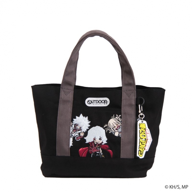 【グッズ-バッグ】僕のヒーローアカデミア ×OUTDOOR PRODUCTSキーホルダー付きミニキャラトート　死柄木弔×荼毘×トガヒミコ ブラック
