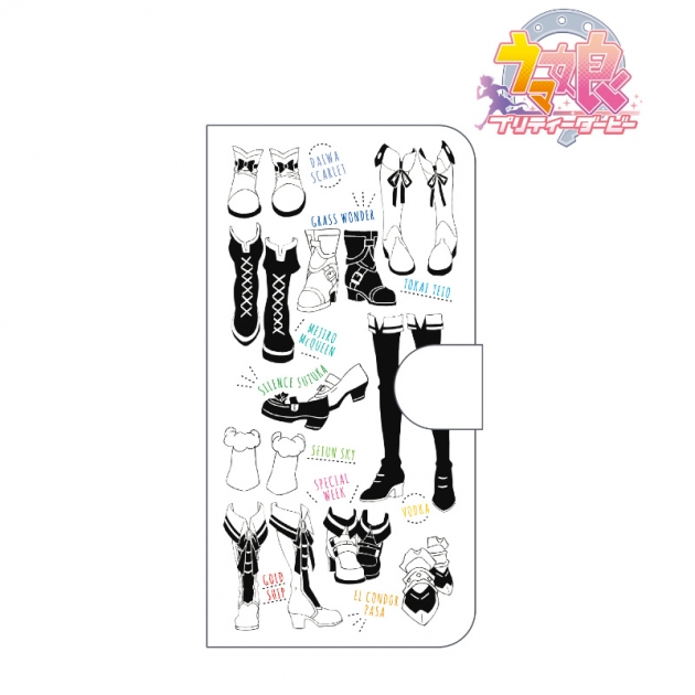 【グッズ-カバーホルダー】TVアニメ「ウマ娘 プリティーダービー」 ラインアート手帳型スマホケース(対象機種Mサイズ) | アニメイト