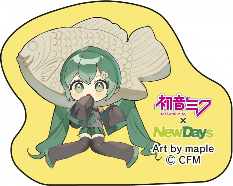 【グッズ-ステッカー】初音ミク×NewDays ダイカットステッカー maple たいやき
