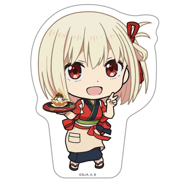 【グッズ-ステッカー】リコリス・リコイル ダイカットステッカー 錦木千束 喫茶リコリコver.

