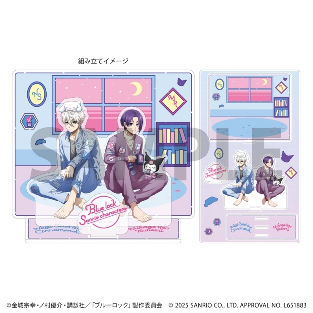 【グッズ-スタンドポップ】TVアニメ『ブルーロック』×サンリオキャラクターズ プレミアム アクリルジオラマプレート05/集合デザイン(コラボイラスト)
