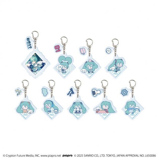 【グッズ-キーホルダー】初音ミク×シナモロール パーツ付きアクリルキーホルダー01/ブラインド(全9種)(コラボイラスト)
