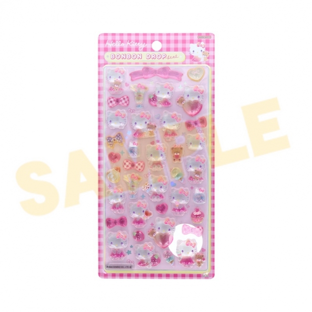 【グッズ-シール】サンリオ ボンボンドロップシール ハローキティ ピンク
