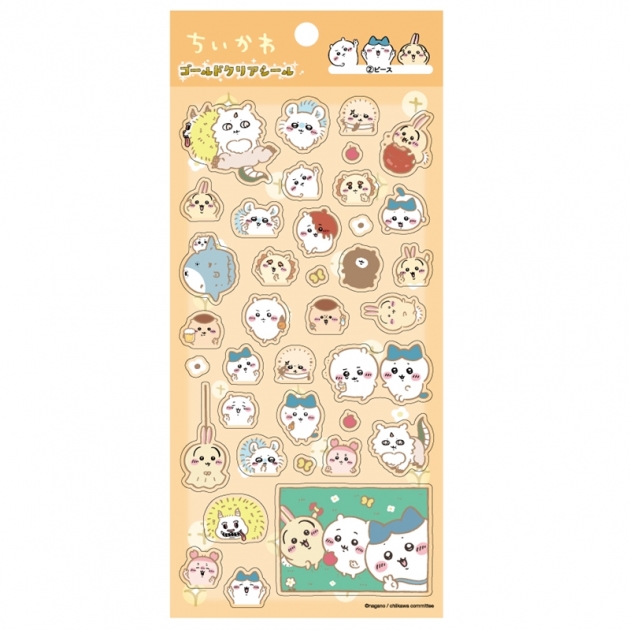 【グッズ-シール】ちいかわ ゴールドクリアシール ②ピース
