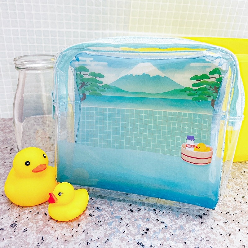【グッズ-ポーチ】ノンキャラ 銭湯風クリアポーチ