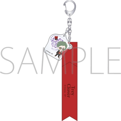 【グッズ-キーホルダー】ディズニー ツイステッドワンダーランド 合皮リボンキーホルダー/いただきます ver. トレイ・クローバー