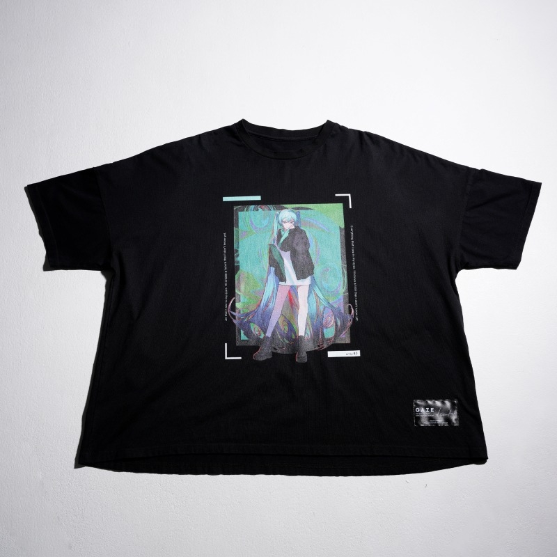 【グッズ-Tシャツ】初音ミク 八三イラスト半袖Tシャツ (ブラック)【CHORD】