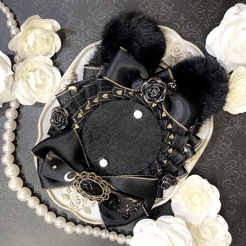 【グッズ-マグネット】ノンキャラオリジナル うさ耳付きロゼット BK【G.triGer】