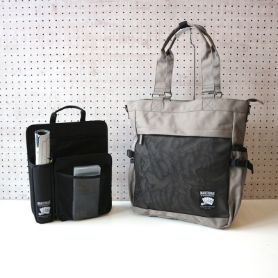 【グッズ-バッグ】ノンキャラオリジナル BRAIN STORAGE はっ水ポリ3WAYトート グレー