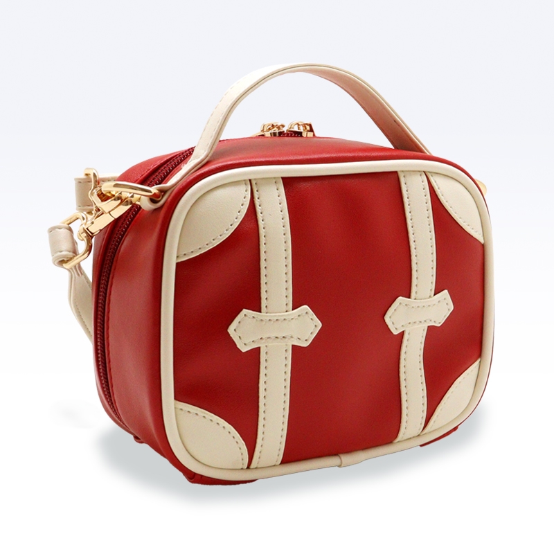 【グッズ-バッグ】ノンキャラ nui.トランク風デコポーチ レッド