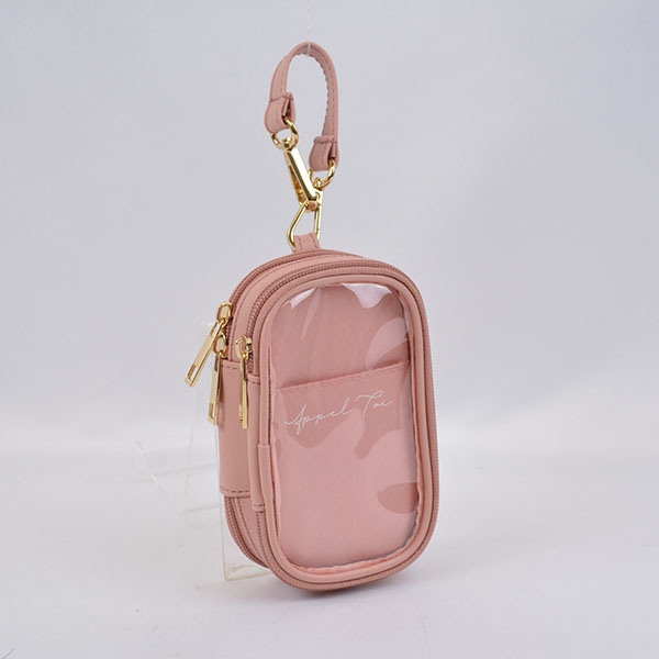 【グッズ-ポーチ】ノンキャラオリジナル レザー風アクリルスタンドポーチ ピンク【Appel Toi】