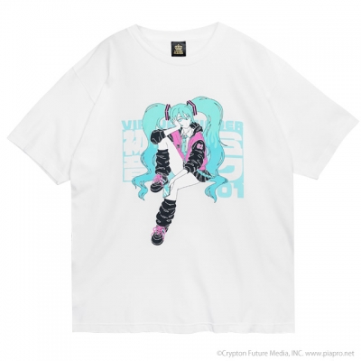 【グッズ-Tシャツ】初音ミク×LISTEN FLAVOR Tシャツ 02.WHITE