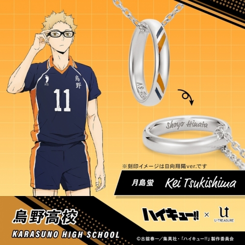 グッズ-ネックレス】ハイキュー!! リングネックレス 烏野高校 シルバー 