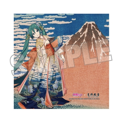 【グッズ-タオル】初音ミク×葛飾北斎 iXima ハンドタオル 凱風快晴