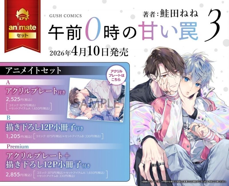 【コミック】午前0時の甘い罠(3) アニメイトセットB【描き下ろし12P小冊子付き】