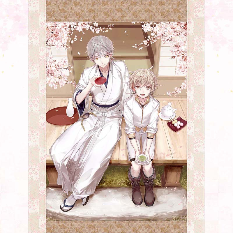 グッズ タペストリー 送料無料 刀剣乱舞 Online 1周年記念祝画 掛軸 物吉貞宗 鶴丸国永 アニメイト