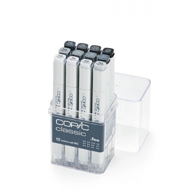 【画材-コピック】コピッククラシック 12色セット ニュートラルグレー