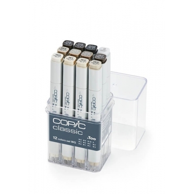 【画材-コピック】コピッククラシック 12色セット ウォームグレー