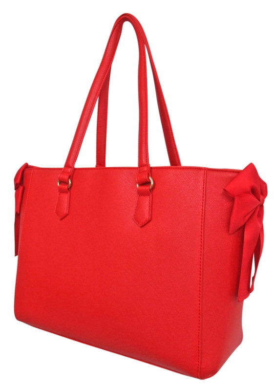 【グッズ-バッグ】ノンキャラオリジナル クリアコンビリボントート アカ【クレスト】