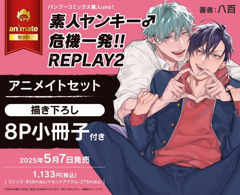 【コミック】素人ヤンキー♂危機一発!! REPLAY(2) アニメイトセット【描き下ろし8P小冊子付き】