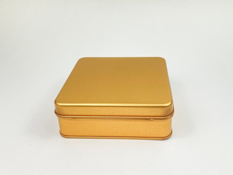 【グッズ-小物入れ】ノンキャラオリジナル カラフル缶ケース サテンゴールド スクエアタイプ