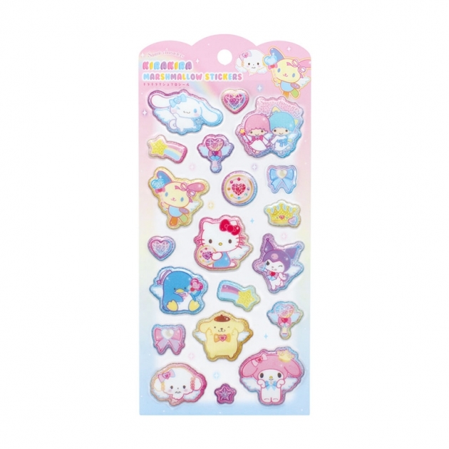 【グッズ-シール】サンリオキャラクターズ キラキラマシュマロシール マジカル