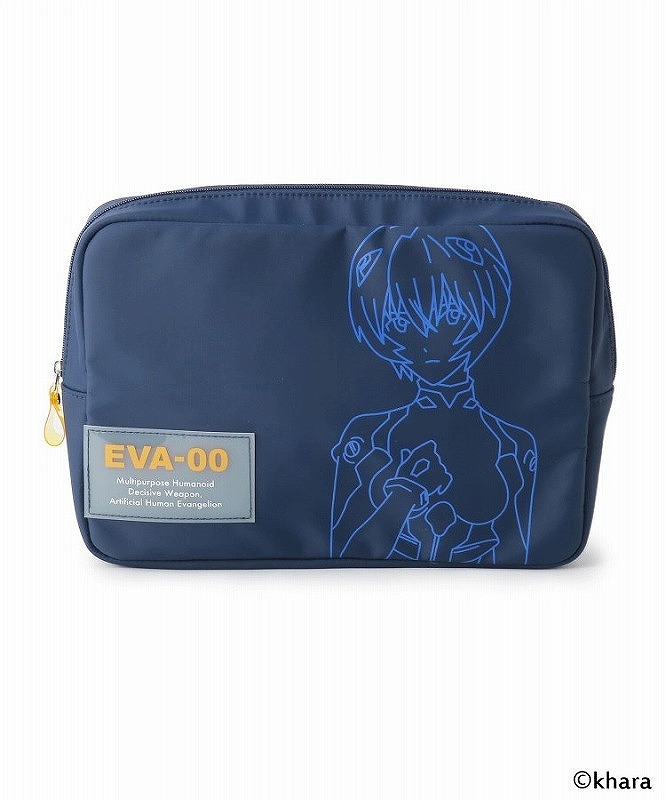 【グッズ-ポーチ】エヴァンゲリオン グラフィックビッグポーチ(ネイビー) 【PLATINUM AURA】