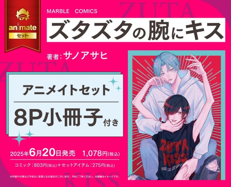 【コミック】ズタズタの腕にキス アニメイトセット【8P小冊子付き】