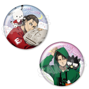 グッズ-バッチ】進撃の巨人×サンリオキャラクターズ4 グリッター缶 