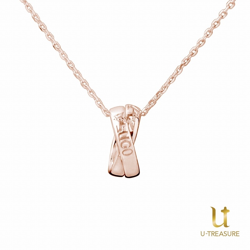 【グッズ-ネックレス】新世紀GPXサイバーフォーミュラ 「風見ハヤト」＆「ブリード加賀」のダブルリングネックレス K10ピンクゴールド