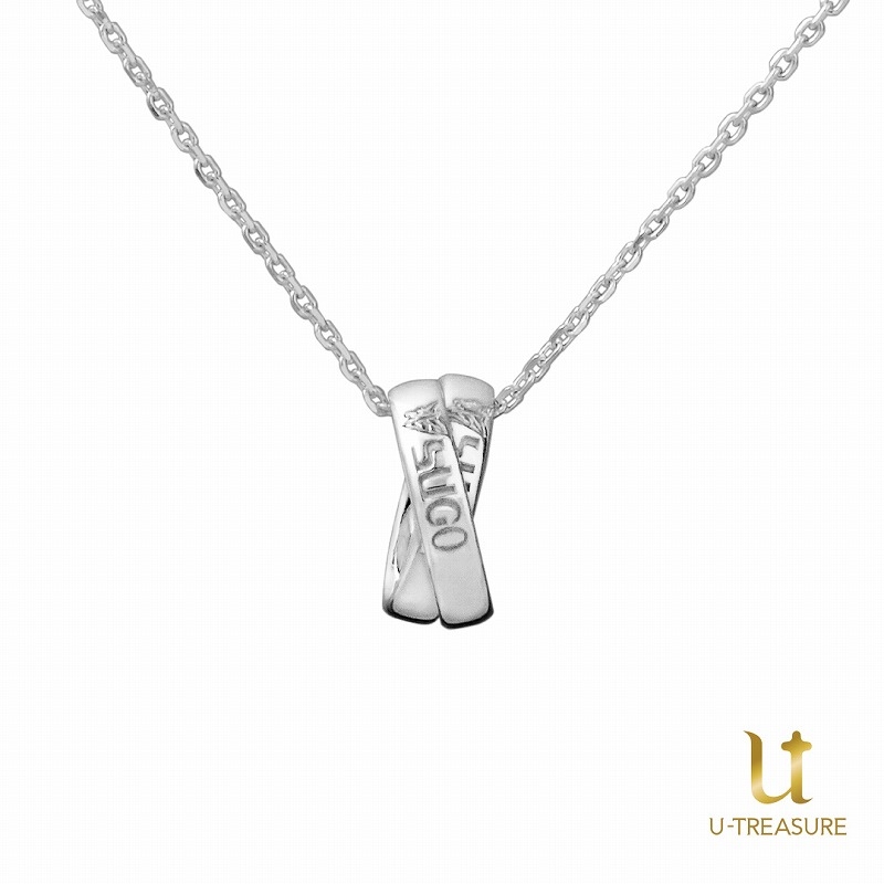 【グッズ-ネックレス】新世紀GPXサイバーフォーミュラ 「風見ハヤト」＆「菅生あすか」のダブルリングネックレス K10ホワイトゴールド