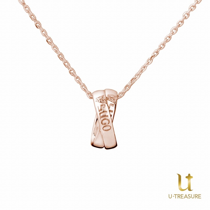 【グッズ-ネックレス】新世紀GPXサイバーフォーミュラ 「風見ハヤト」＆「菅生あすか」のダブルリングネックレス K10ピンクゴールド